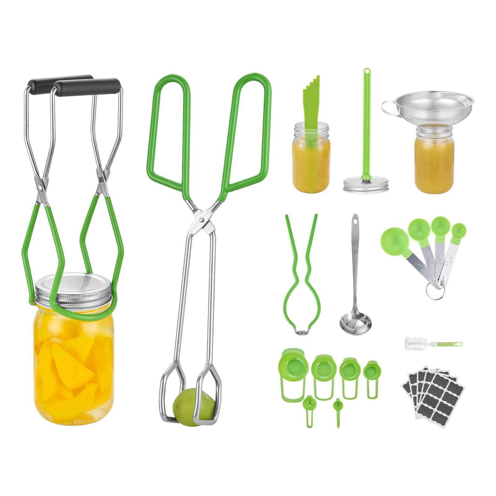 Alt View 4. VEVOR - Canning Supplies Starter Kit, 9 Pieces Stainless Steel Water Bath Canning Kit for Beginners, Canning Tools Set: Ladle - Green.