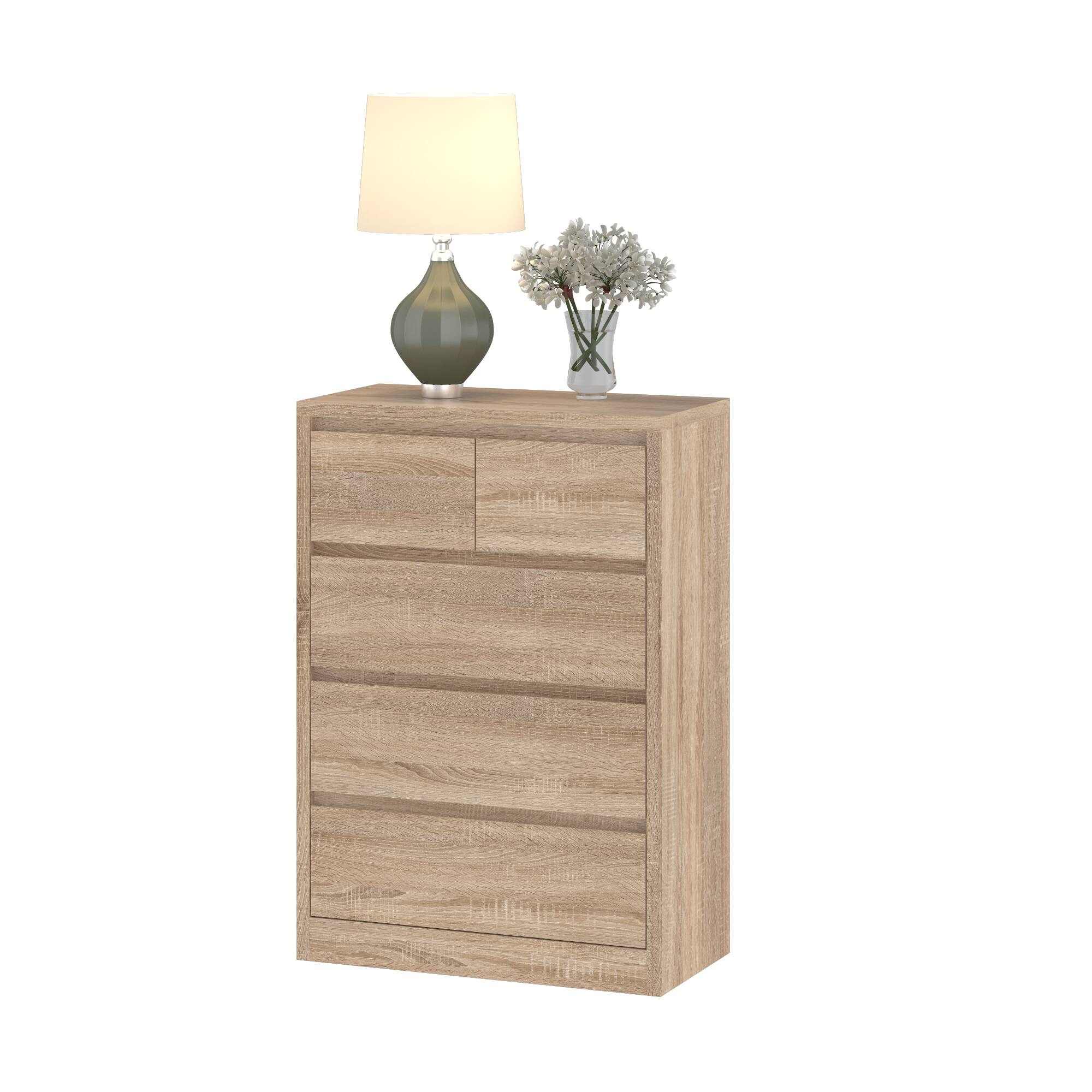 Angle. Famapy - Famapy NFC - Locked Nightstand: Hidden Storage & Anti - Tipping Safety - Wooden.
