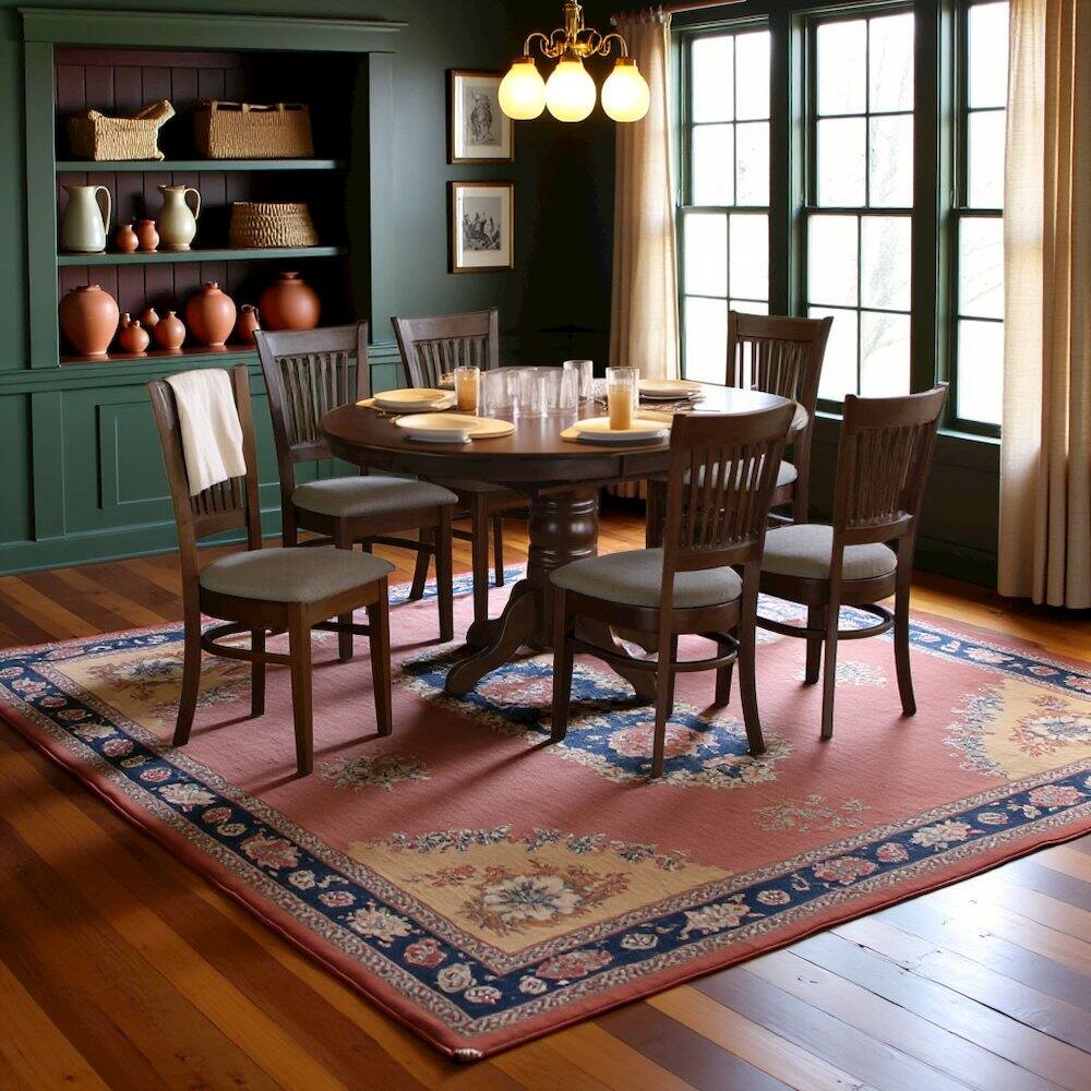 Alt View 5. FurniFact - Solid Wood Dining Table Set for 6 with Chairs - Espresso.