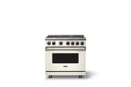Viking - Pro 7 Series 5.6 Cu. Ft. Freestanding Sealed 4 Burner Gas Convection Range - Pure White - Pure White