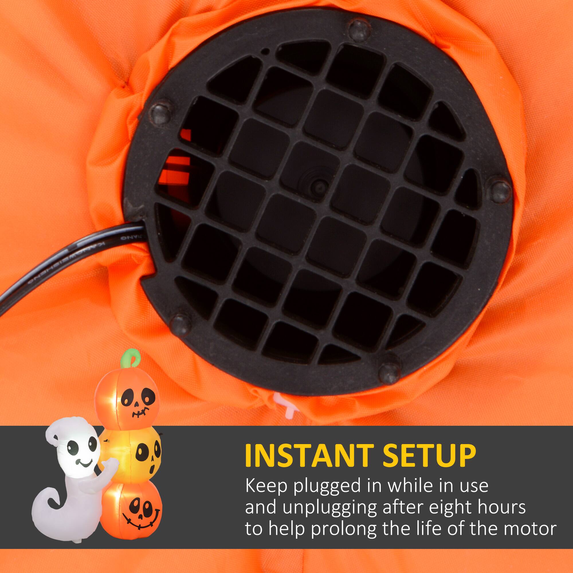 INSTANT SETUP
Keep plugged in while in use and unplugging after eight hours to help prolong the life of the motor.