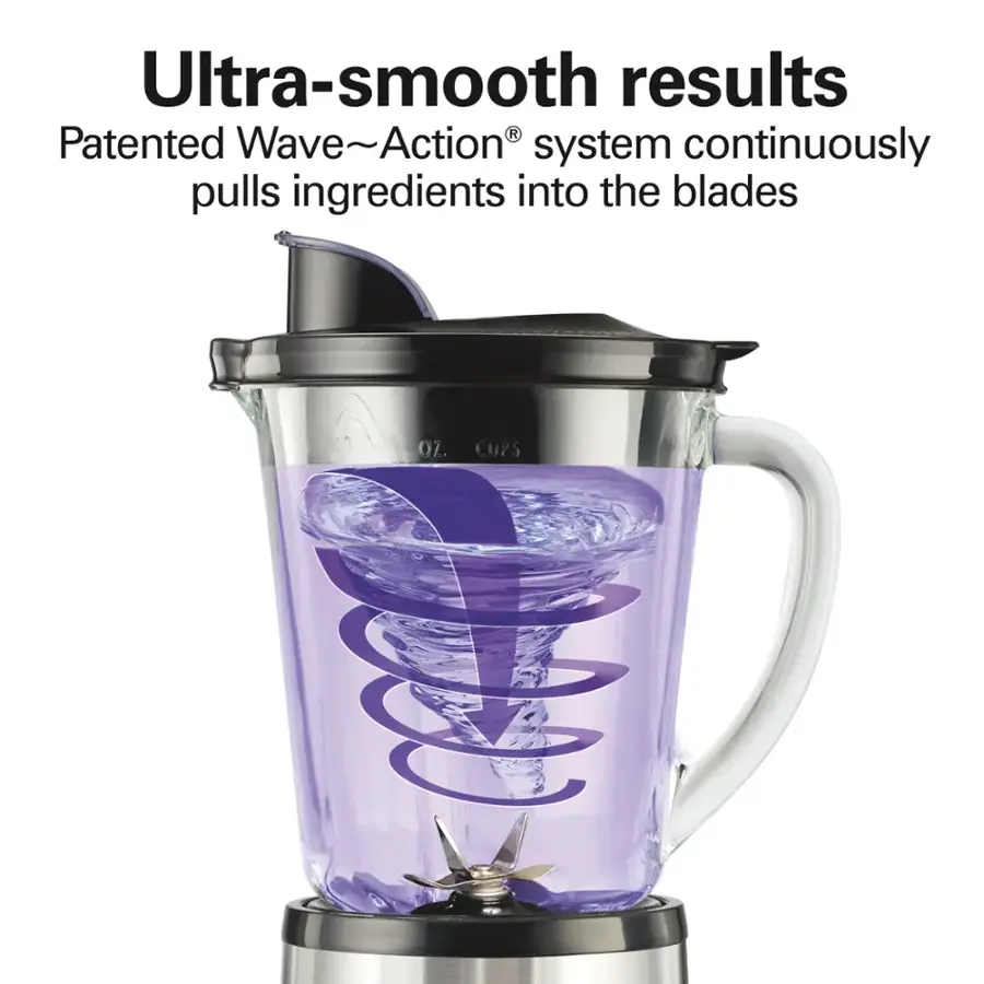 Ultra-smooth results; Patented Wave-Action system continuously pulls ingredients into the blades.
