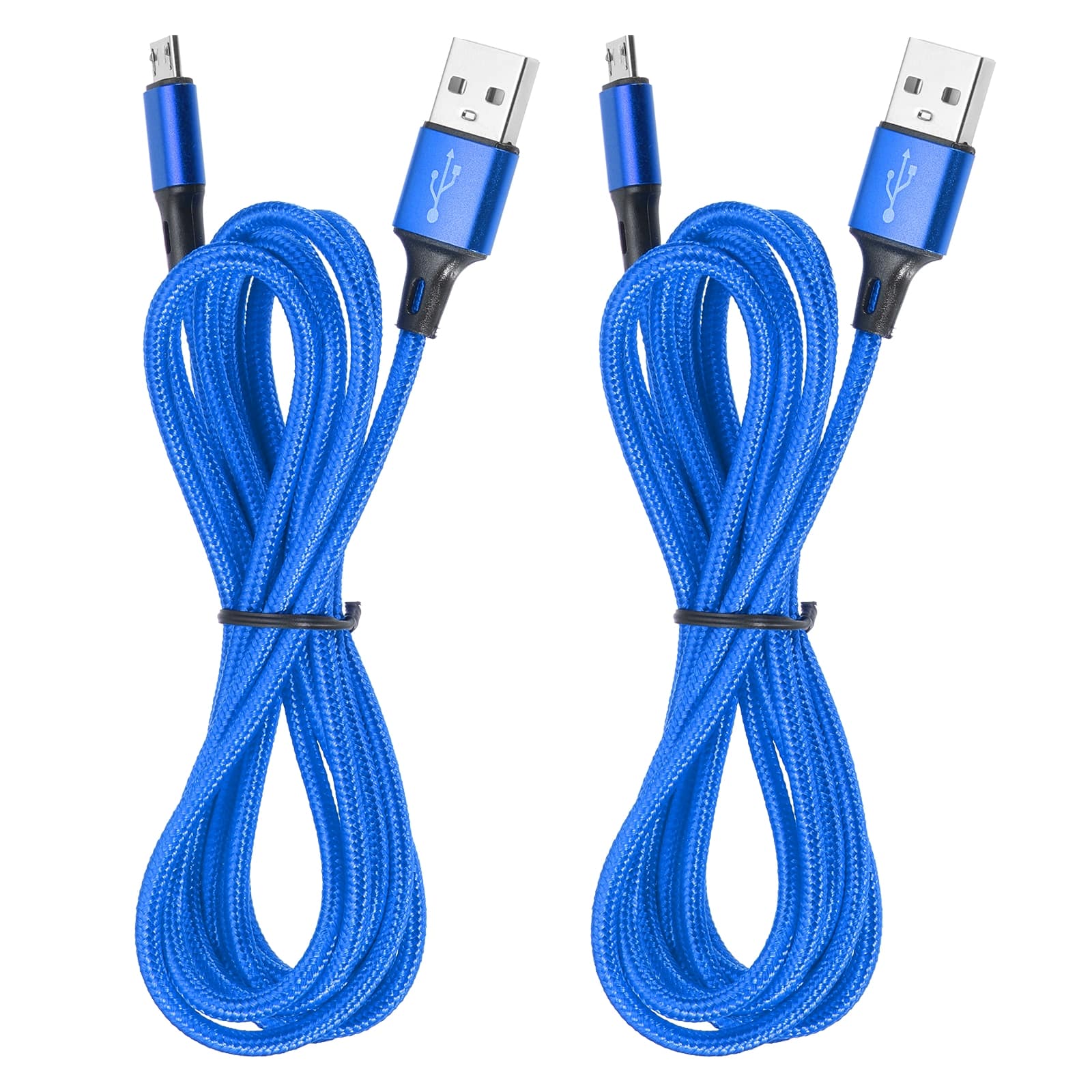 Unique Bargains - 2pcs Controller Charger Cable 6Ft USB A to Micro USB Fast Charging Cord - Blue
