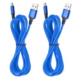 Unique Bargains - 2pcs Controller Charger Cable 6Ft USB A to Micro USB Fast Charging Cord - Blue