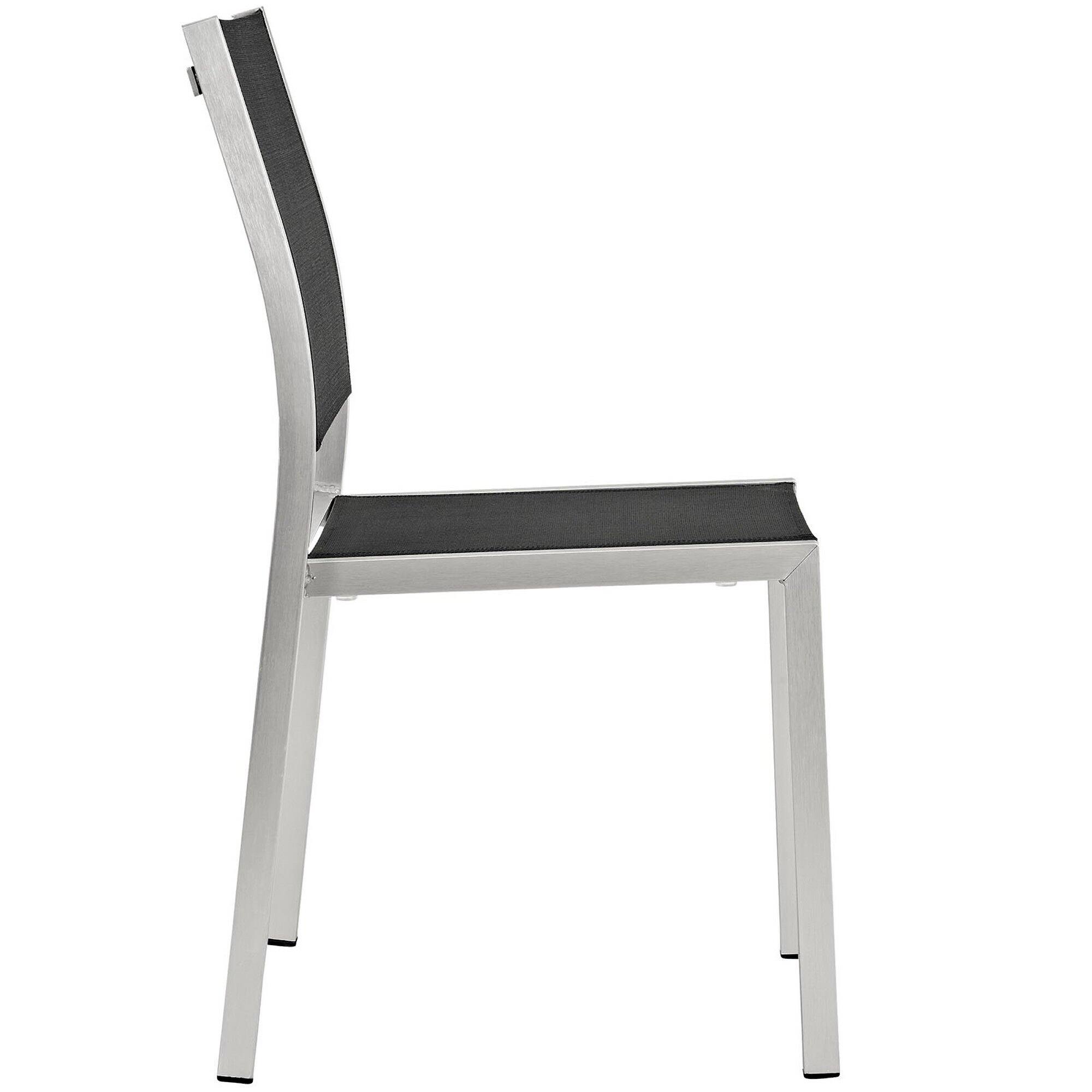 Left. Modway - Shore Outdoor Patio Aluminum Side Chair by Modway - Silver Black.