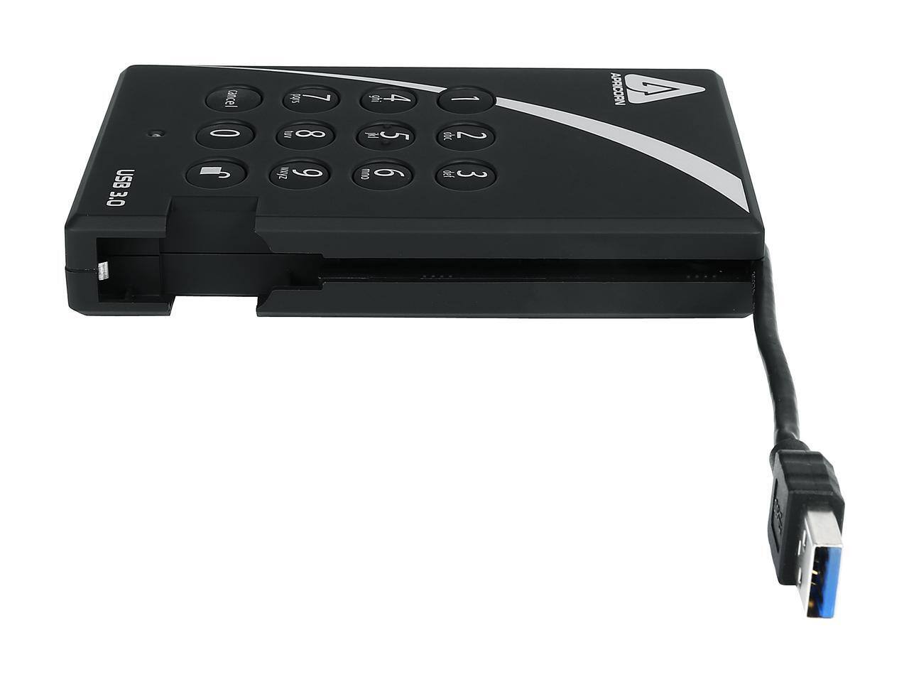 A catcel O sobd 7 W 8 4C A 5 dc 2 APRICORN USB 3.0 = 2iu 9 mno g del 3