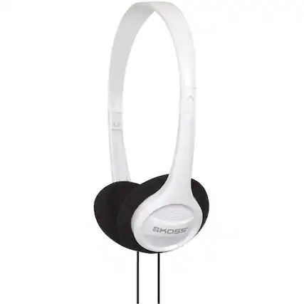 Front. Koss - Koss KPH7W Headphone - Stereo - Wired - Over-the-head - Binaural - White - White.