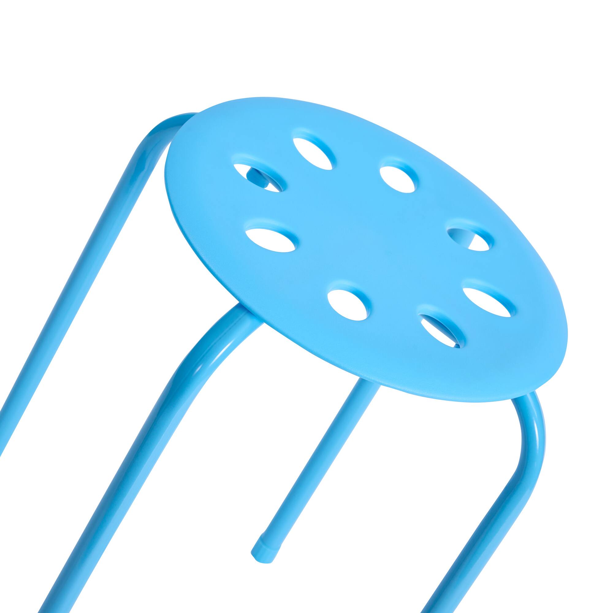 Alt View 2. Vecelo - 6Pcs Commercial Stackable Stools - 265 lb Weight Capacity, Multi-Color Lightweight Stools for Classroom/Office - Blue.