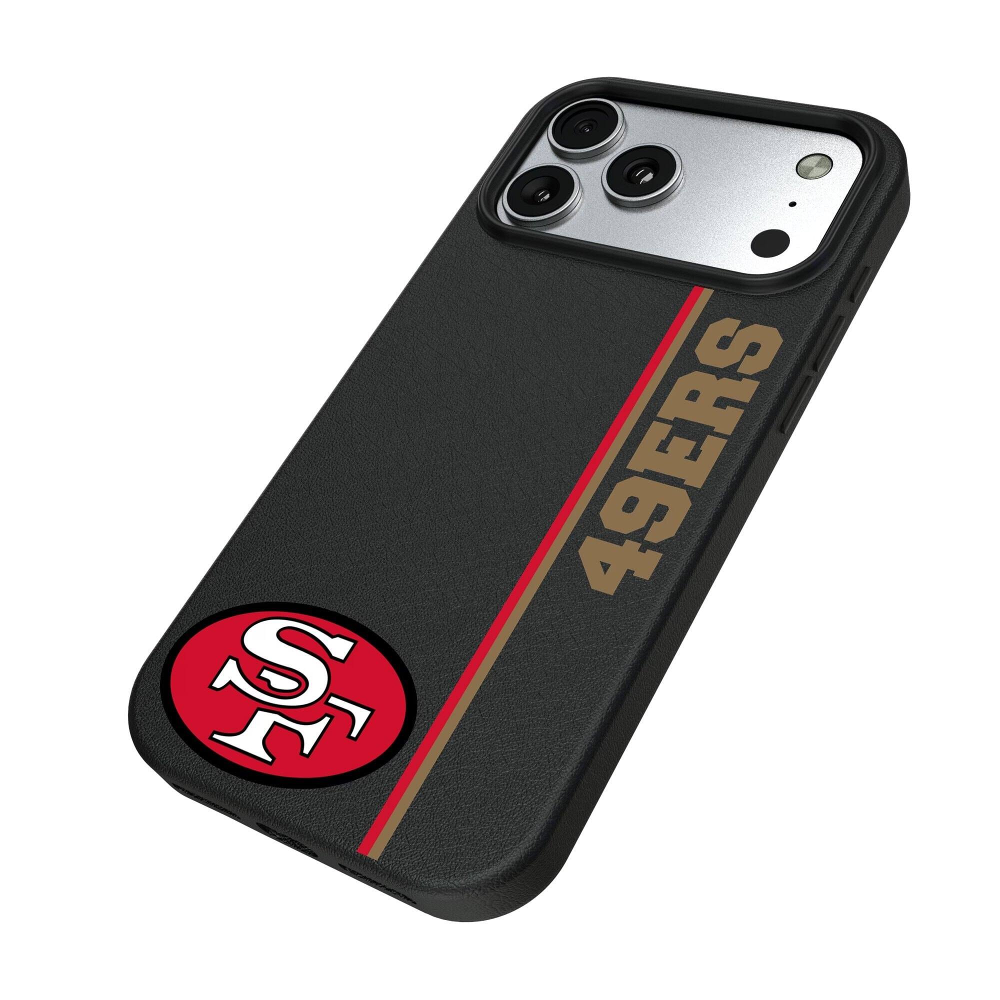 Alt View 1. Keyscaper - San Francisco 49ers Throwback Logo iPhone Magnetic Bump Case - 16 Plus - Black.