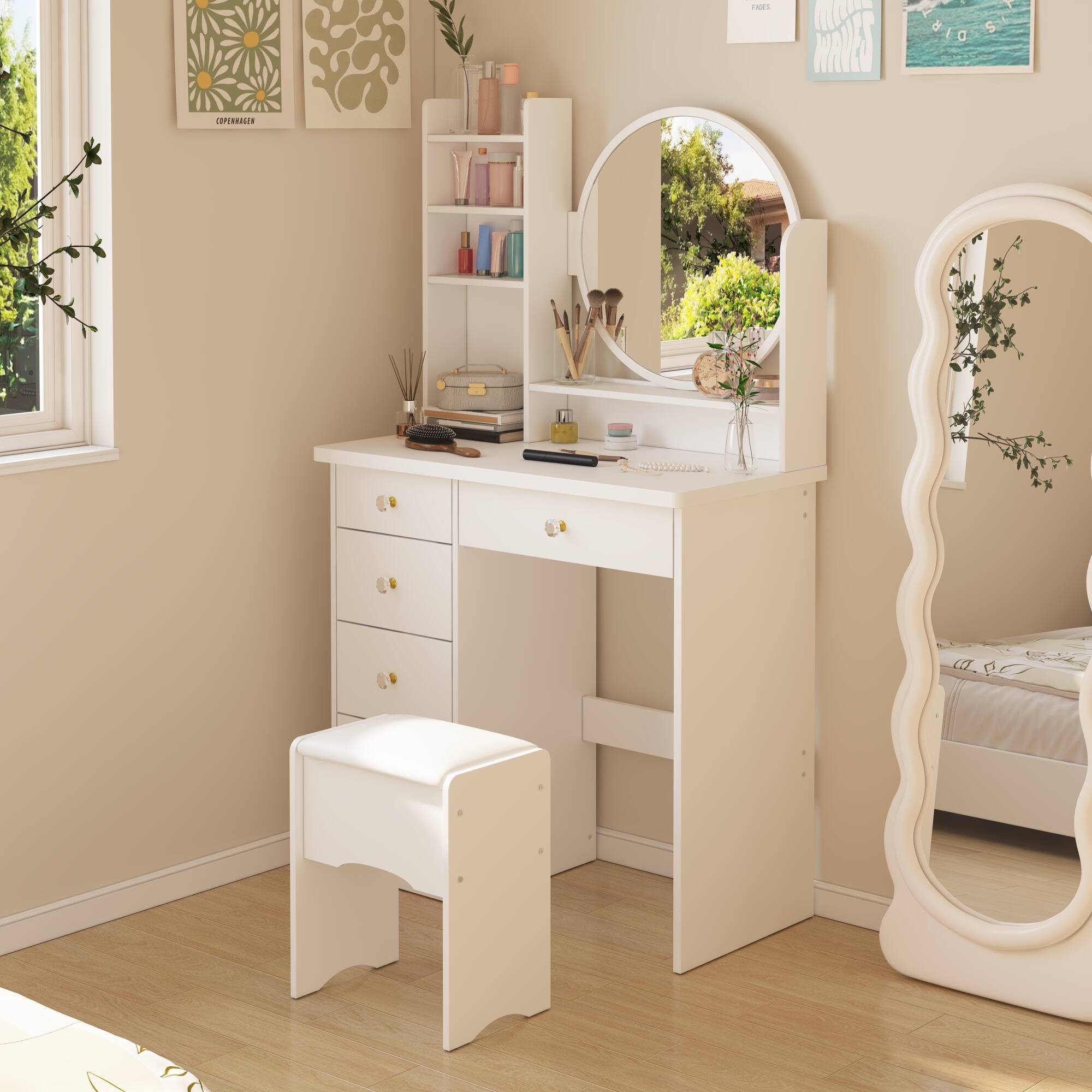Famapy Multi Functional Vanity Table & Dresser: All in One Beauty