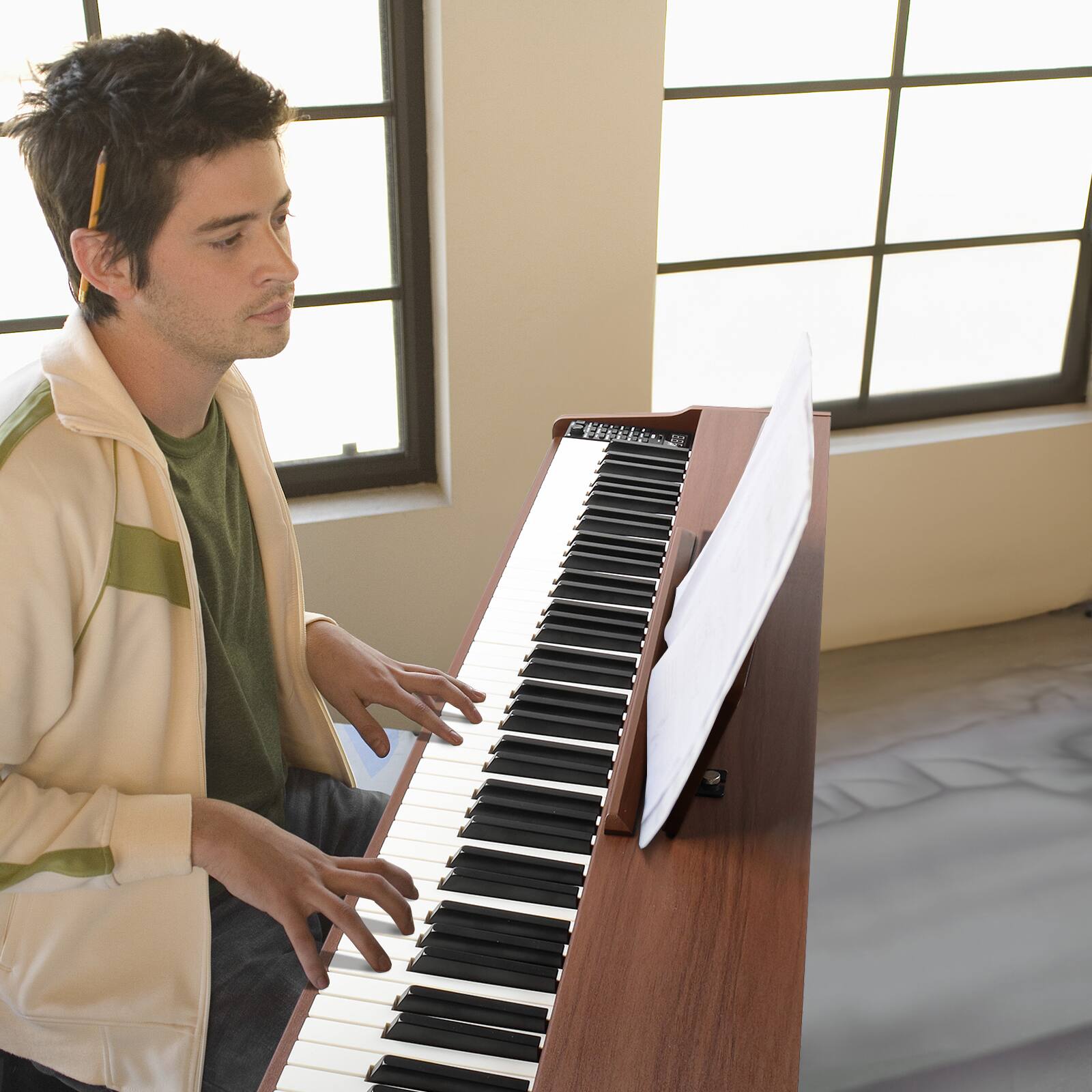 Alt View 2. Winado - Piano Keyboard - 88 Key Weighted Digital Piano for Beginners,Triple Pedal,MIDI.