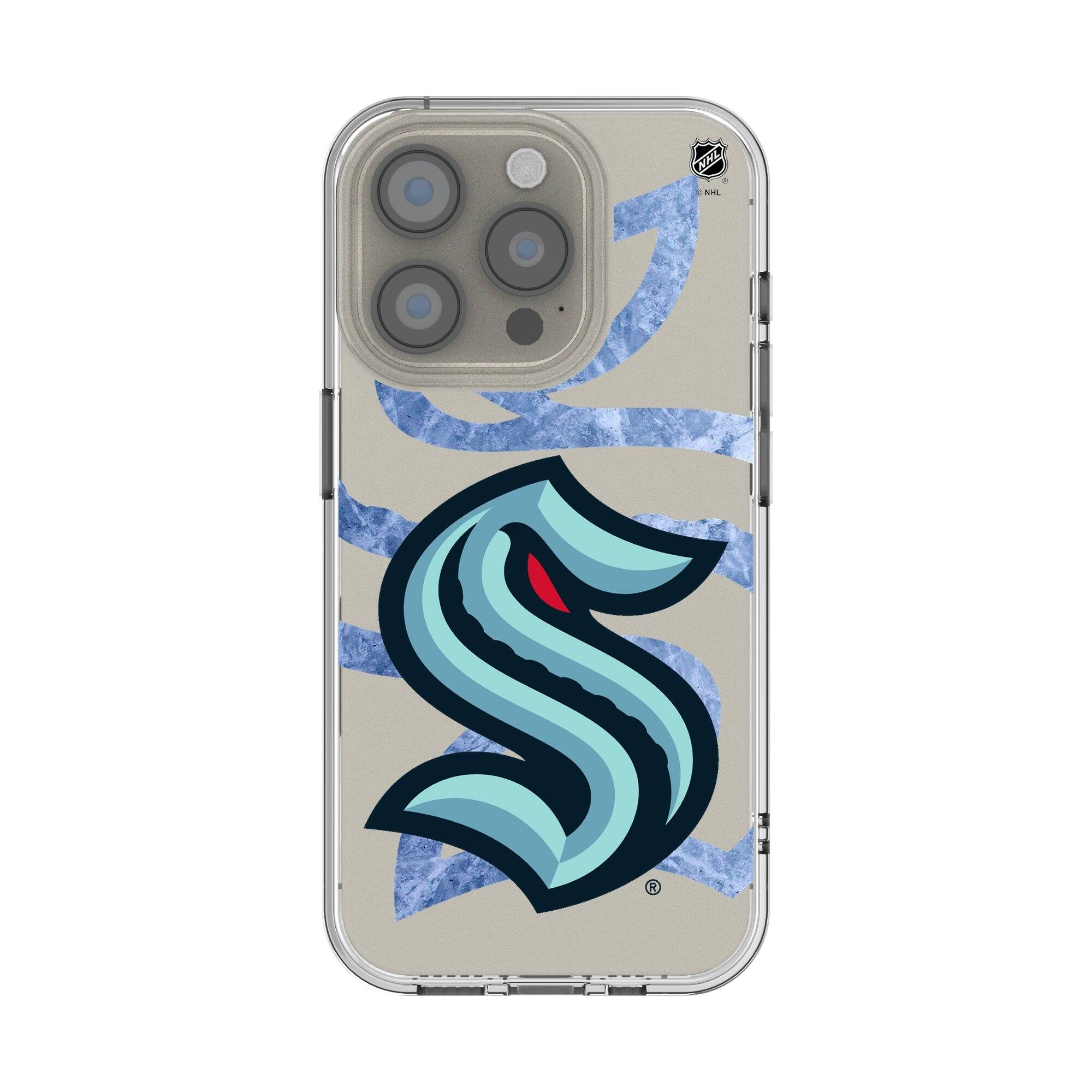 Front. Keyscaper - Seattle Kraken Ice Tilt iPhone Clear Case - 15 Plus - Multicolor.