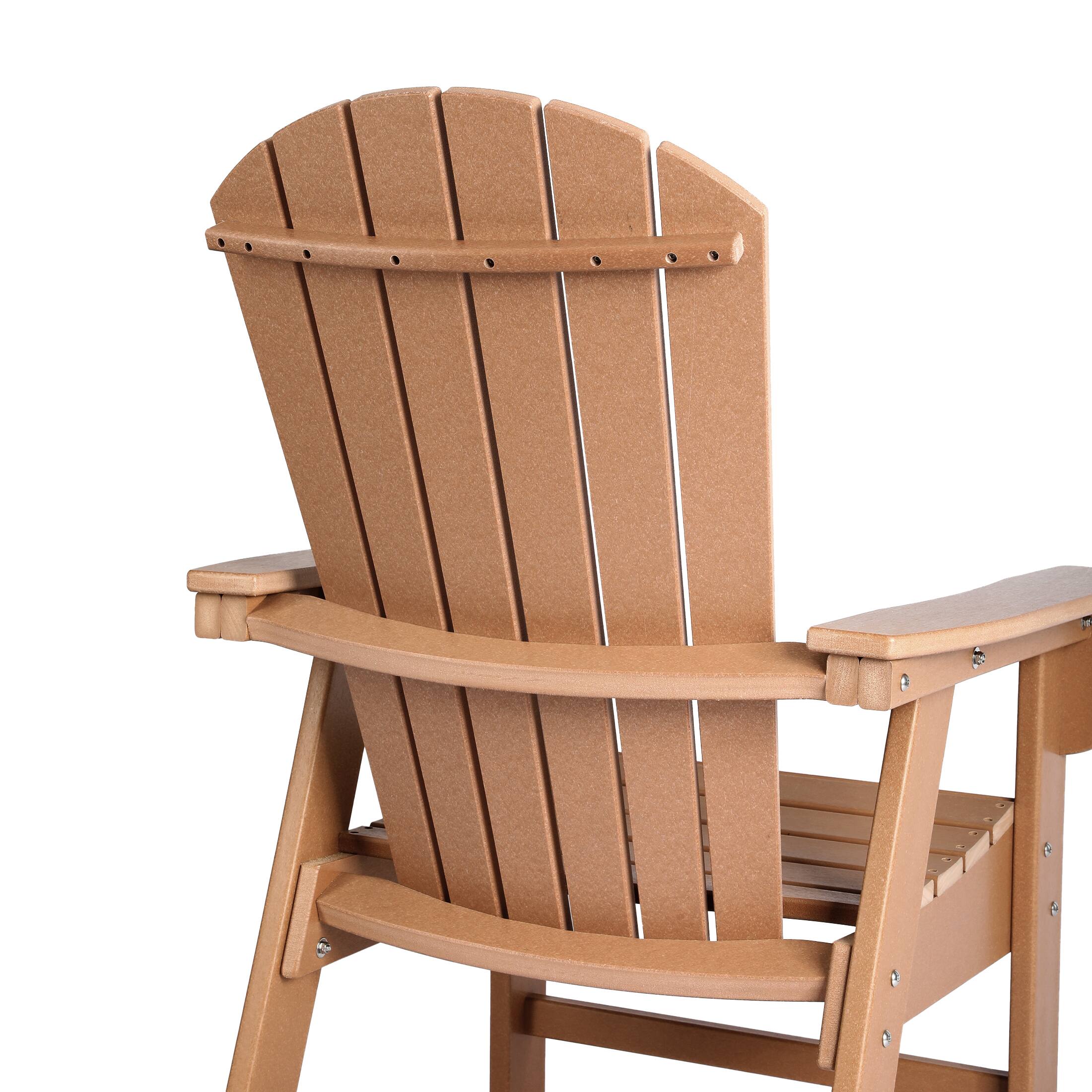Alt View 5. WestinTrends - WestinTrends Dylan Outdoor Patio Shell-back Adirondack Dining Chair Weather Resistant - Teak.