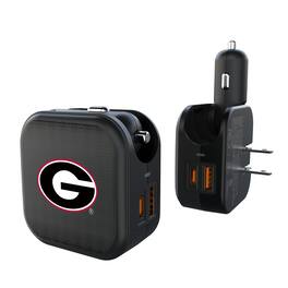 Keyscaper - Georgia Bulldogs 2-in-1 USB A/C Charger - Black