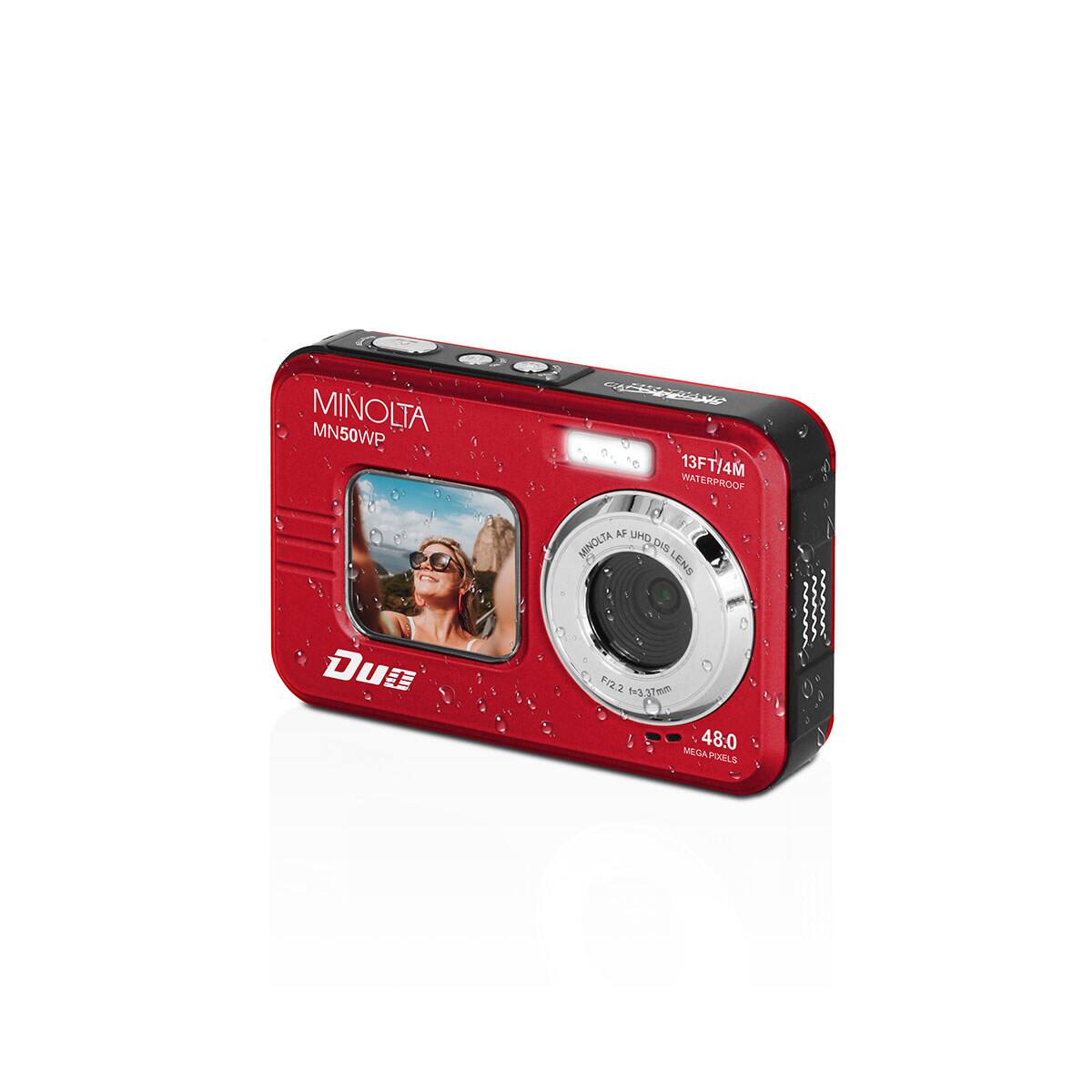 MINOLTA MN50WP  
13FT/4M WATERPROOF  
TA AF UHD DIGITAL LENS  
Duo  
F122 f=3.37mm  
48.0 MEGA PIXELS