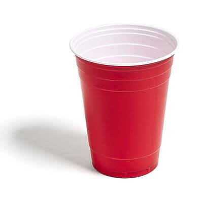 Alt View 1. Perk - Plastic Cold Cup, 16 Oz., 50/Pack - Red.