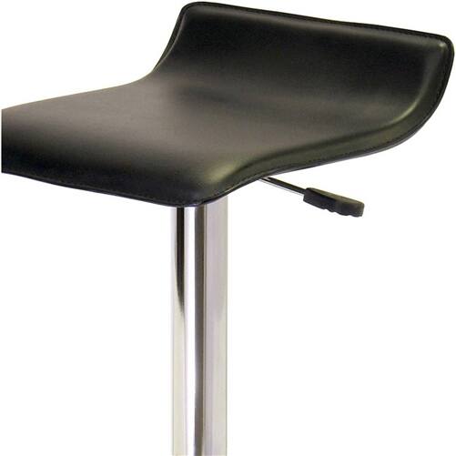 Alt View 1. Hivvago - Modern Air-Lift Adjustable Bar Stools with Black PVC Seat - Black.