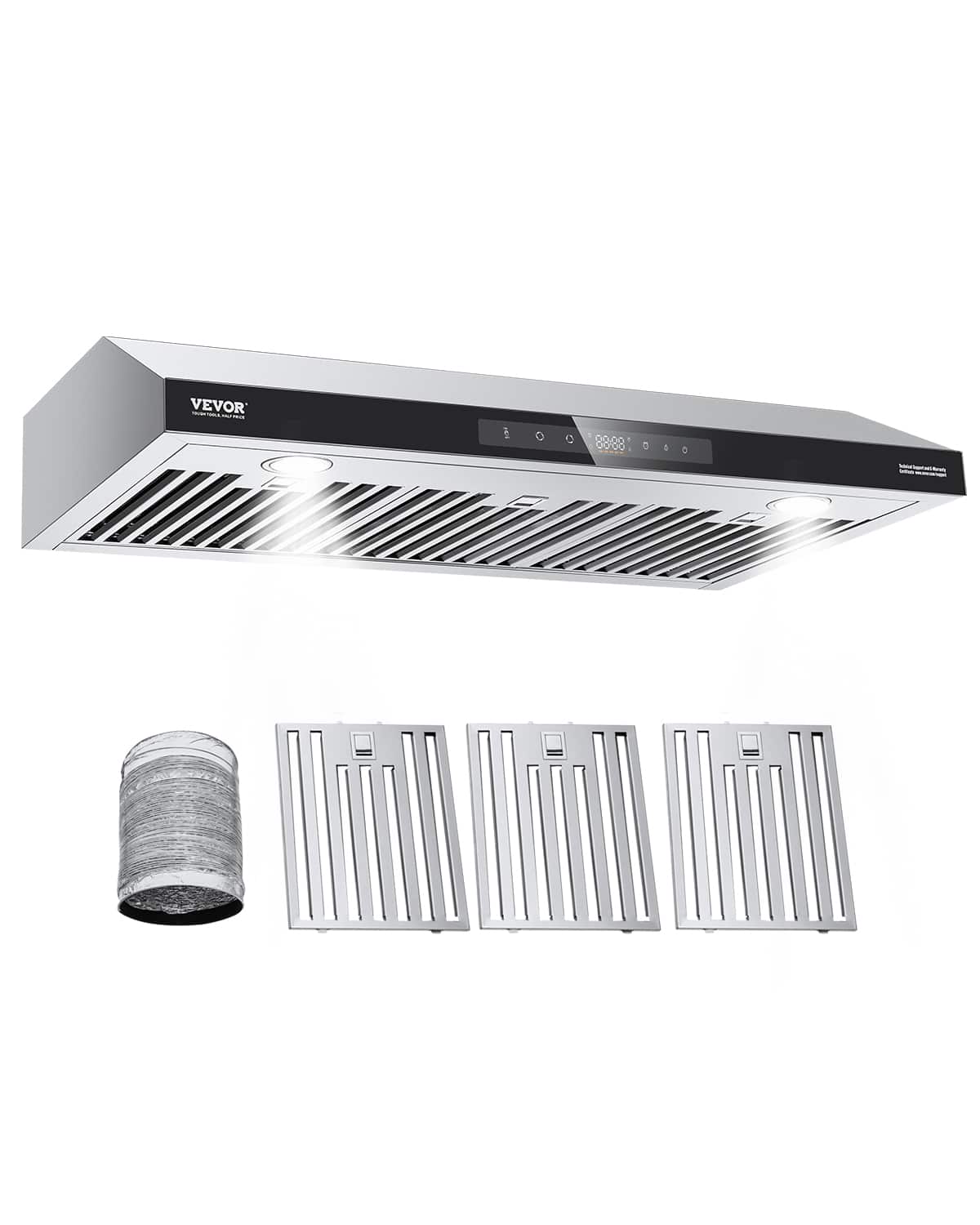 VEVOR - 20 inches - Convertible - Under cabinet Range Hood - Silver
