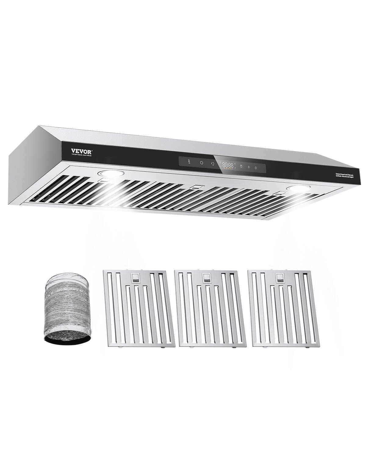 VEVOR - 20 inches - Convertible - Under cabinet Range Hood - Silver