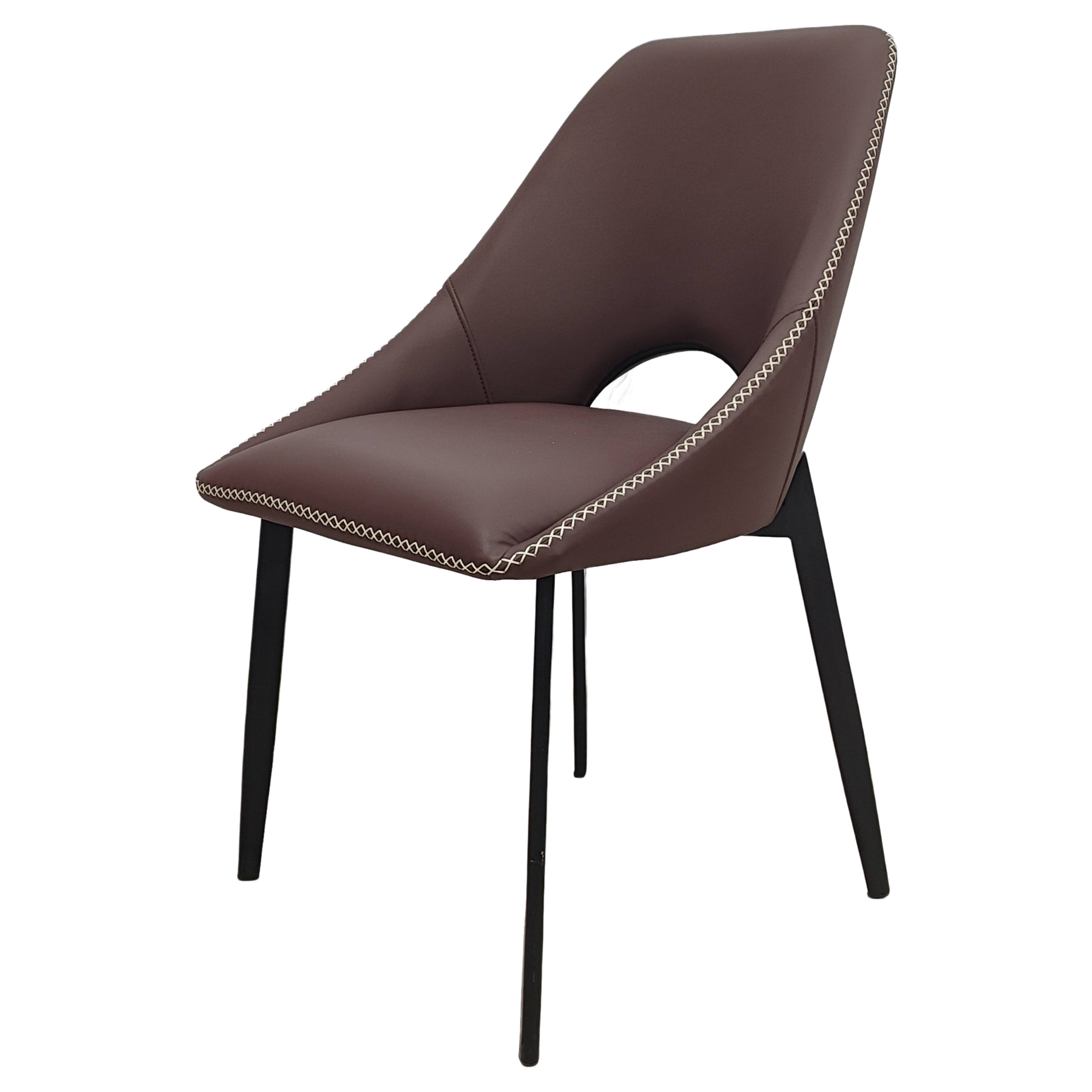 Alt View 6. LeisureMod - Amalfi 2-PCS Contemporary Upholstered Accent Dining Chair, Foam-Cushioned Living Room & Kitchen Side Chair - Plum Purple.