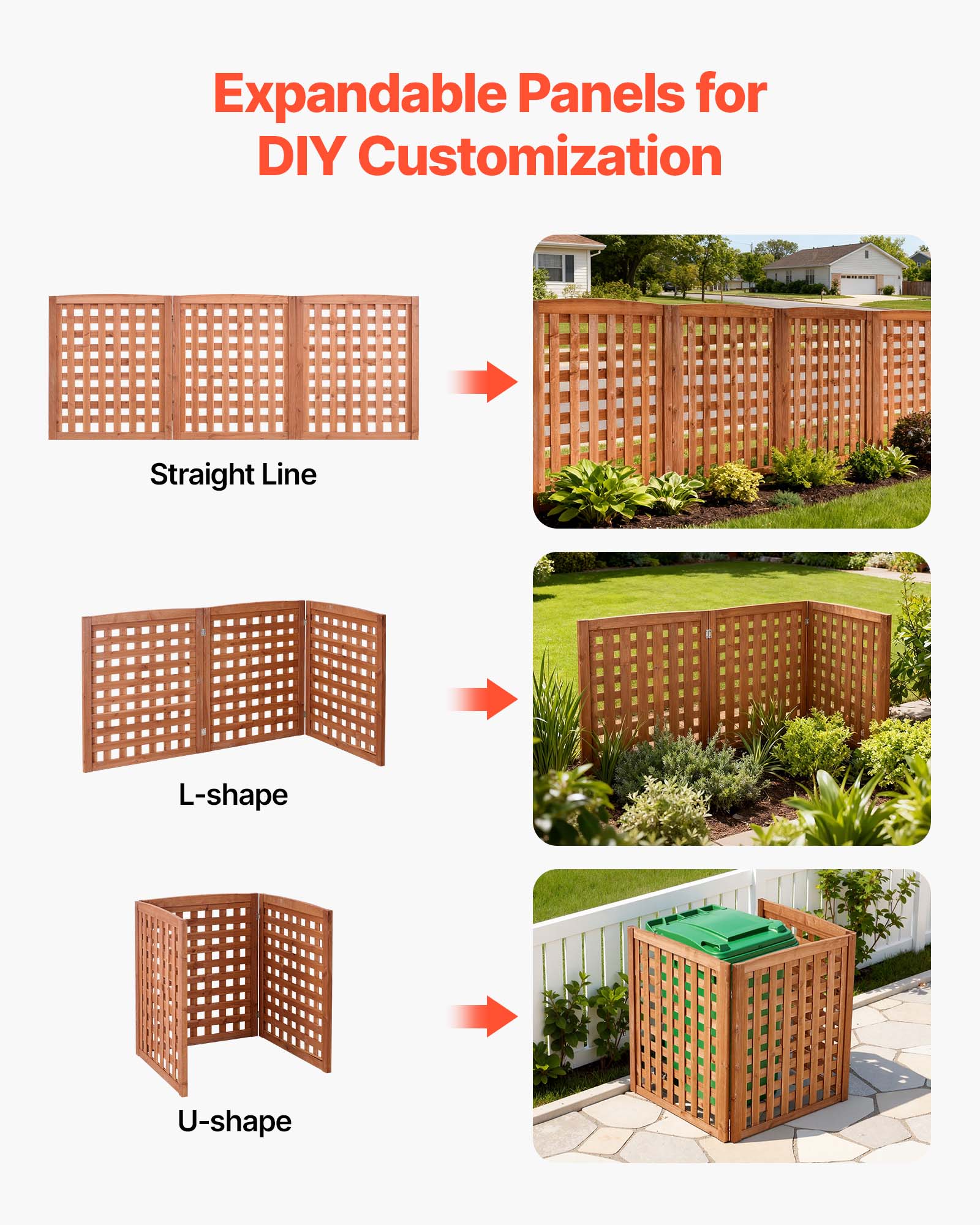 Expandable Panels for DIY Customization

- Straight Line
- L-shape
- U-shape