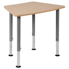 Emma + Oliver - Hex Collaborative Adjustable Student Desk - Home and Classroom - Natural