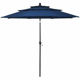 Mondawe - 10 Feet 3 Tier Outdoor Patio Umbrella with Double Vented - Navy
