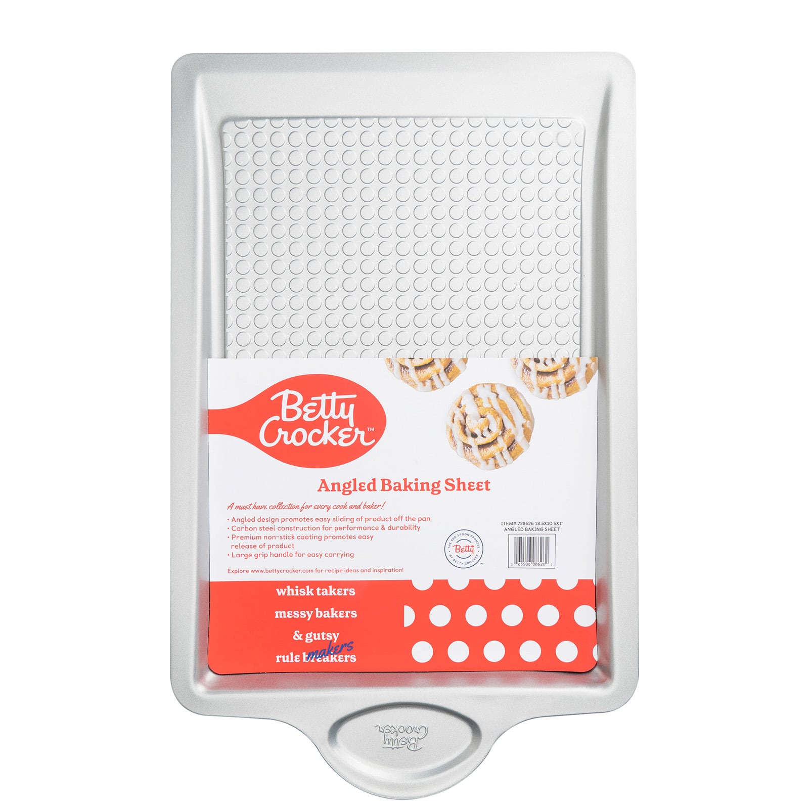 Betty Crocker - Carbon Steel Easy Slide 20.5 x 12.75 x 1 Inch Baking Sheet - Silver