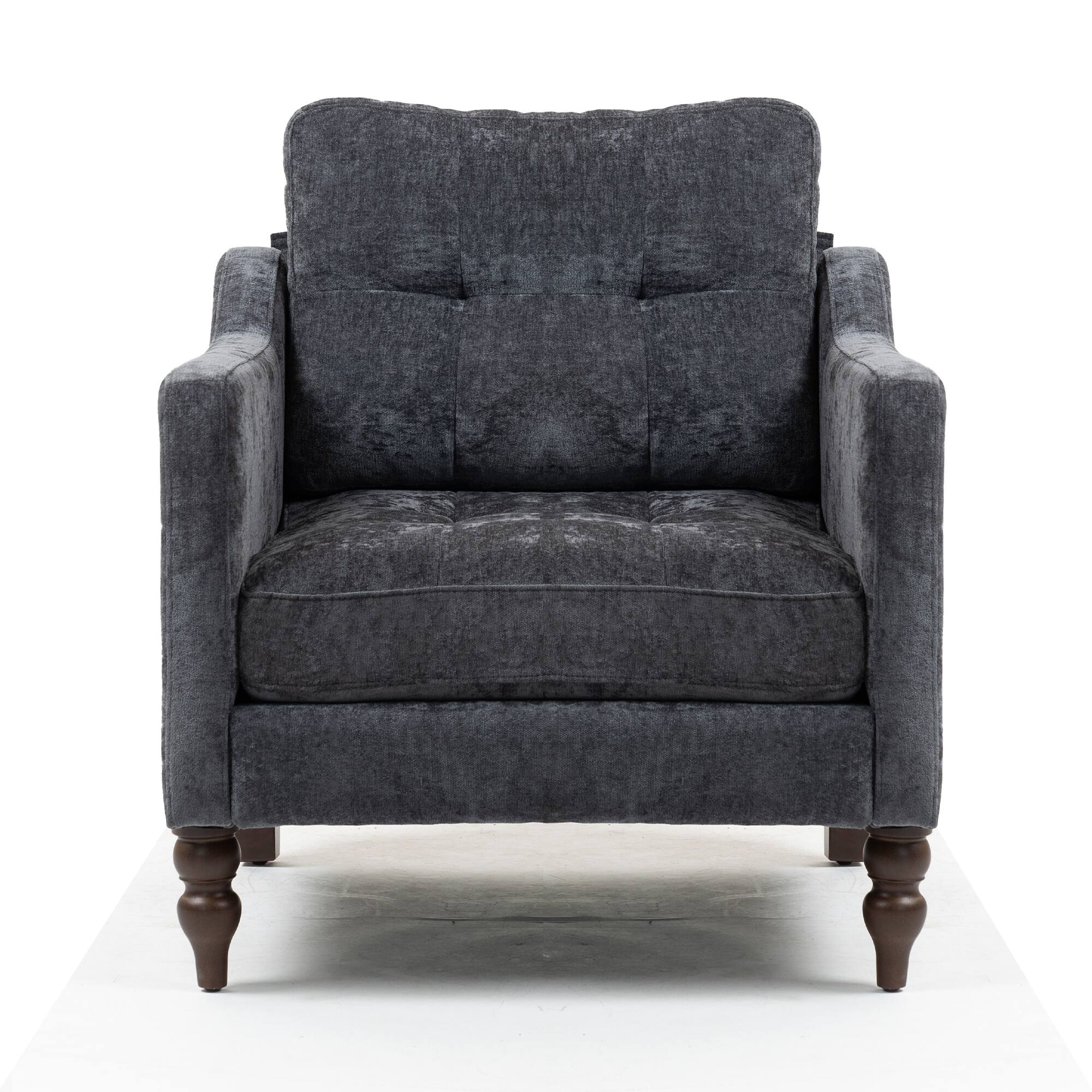 Alt View 7. APRILSOUL - Accent Comfy Chenille Chair Comfy Upholstered Arm Chair Storage for Living Room Bedroom - GREY.
