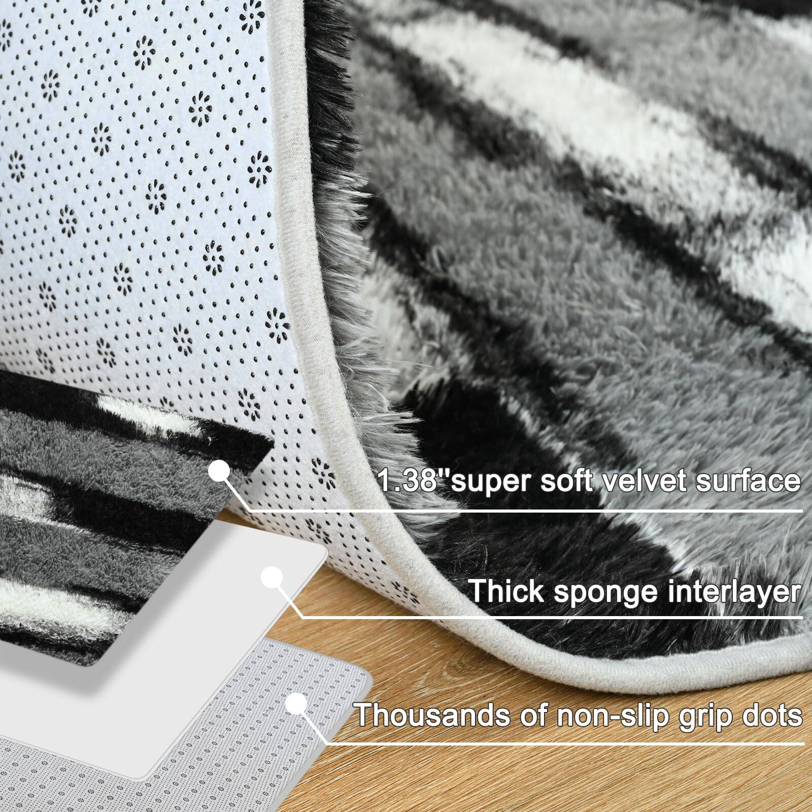 1.38" super soft velvet surface  
Thick sponge interlayer  
Thousands of non-slip grip dots