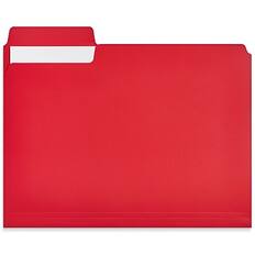 Front. Staples - File Folder, 1/3-Cut Tab, Letter Size, Plastic, 18/Box - Assorted Colors.