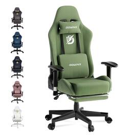 Dowinx - Gaming Chair Big and Tall for Adults, Office Chair with Breathable Suede Fabric, Game Chair with Adjustable Armrests - Green