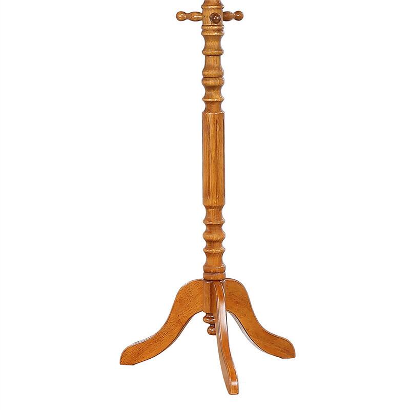 Alt View 1. ALEXOUN - Golden Brown 11-Hook Freestanding Coat Rack - Solid Rubberwood Hanger Stand, Traditional Entryway Furniture, 1pc - Brown.