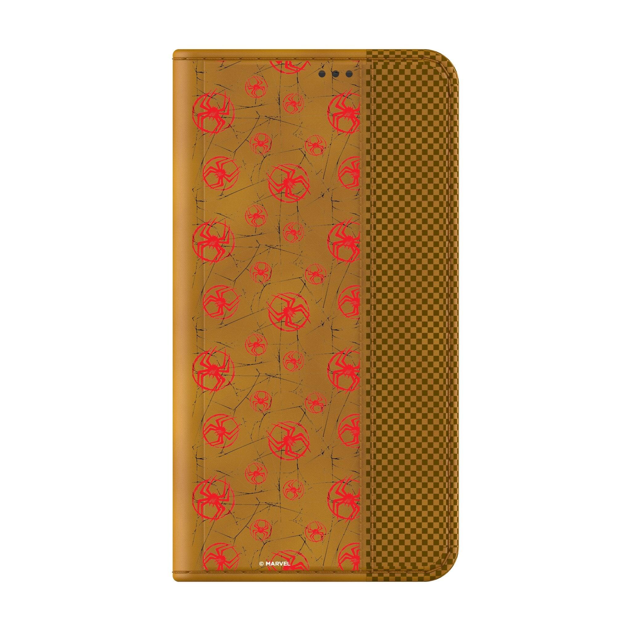 Angle. Keyscaper - Marvel Pattern Folio Phone Case - Samsung Galaxy S22 Plus - Miles Morales.