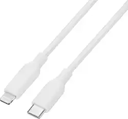 Best Buy essentials™ - 10’ Lightning to USB-C Braided Charge-and-Sync Cable - White - Front_Zoom