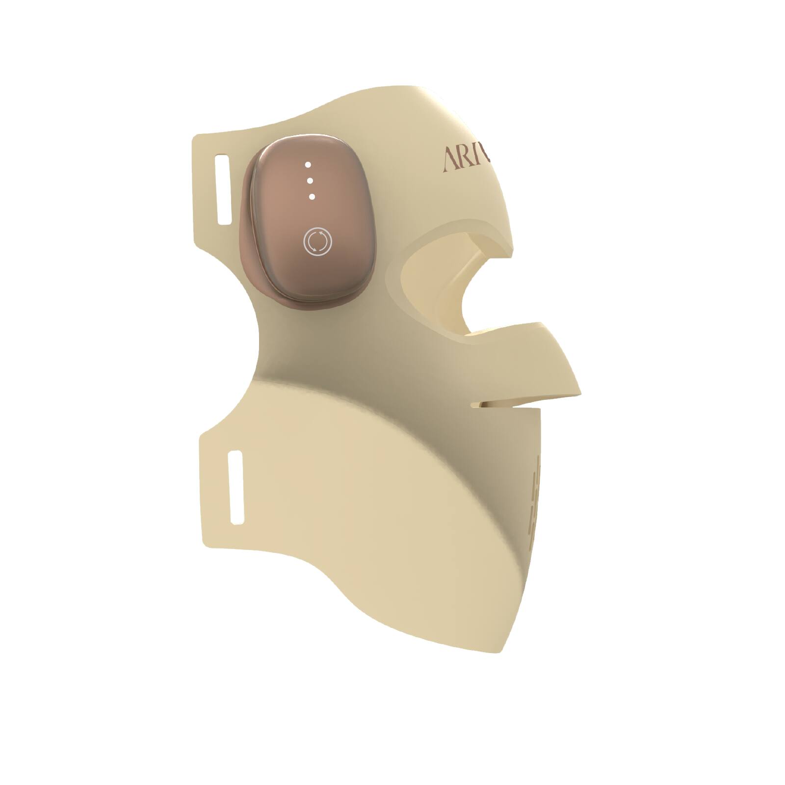 Alt View 10. Arivea - Wireless Red Light Therapy Mask for Face, Lightweight 4D LED Face Mask with Dual Near Infrared Light, Flexible Silicone - Beige.