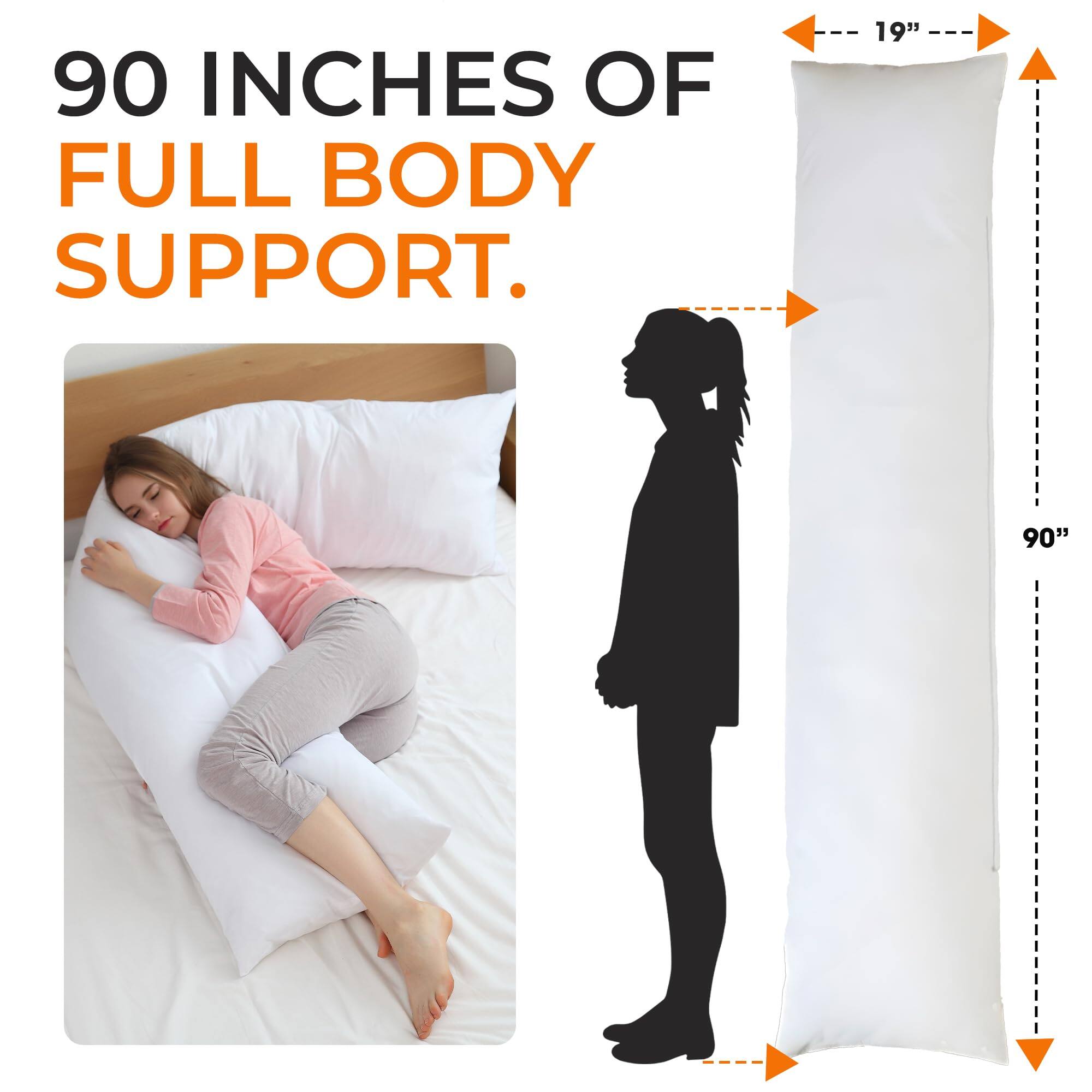 90 INCHES OF FULL BODY SUPPORT.  
19"  
90"