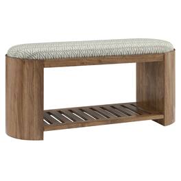 Ashby 45" Geometric Upholstered Bench by Modway - Brown