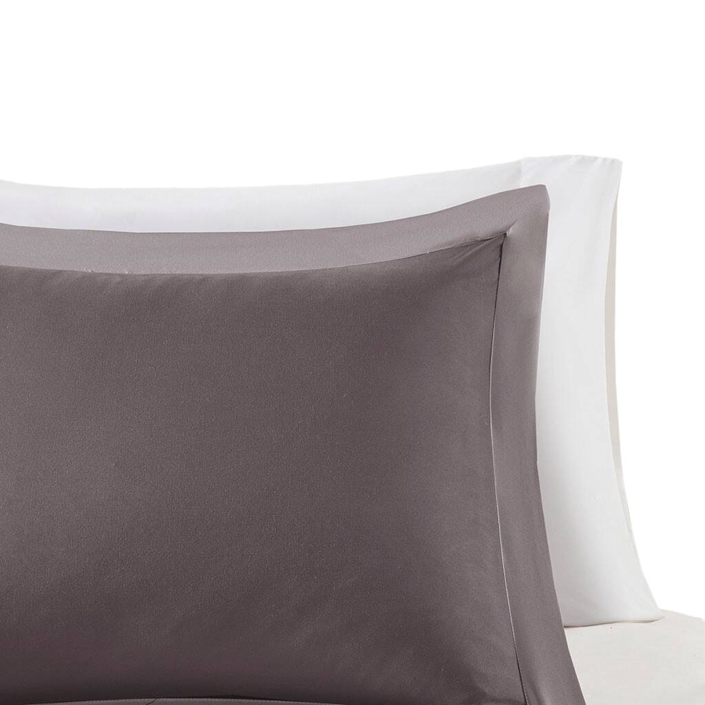 Alt View 1. Gracie Mills - Gracie Mills Vicente Reversible Diamond Quilt Down Alternative Comforter Set with 3M Scotchgard Protection - Charcoal/Grey.