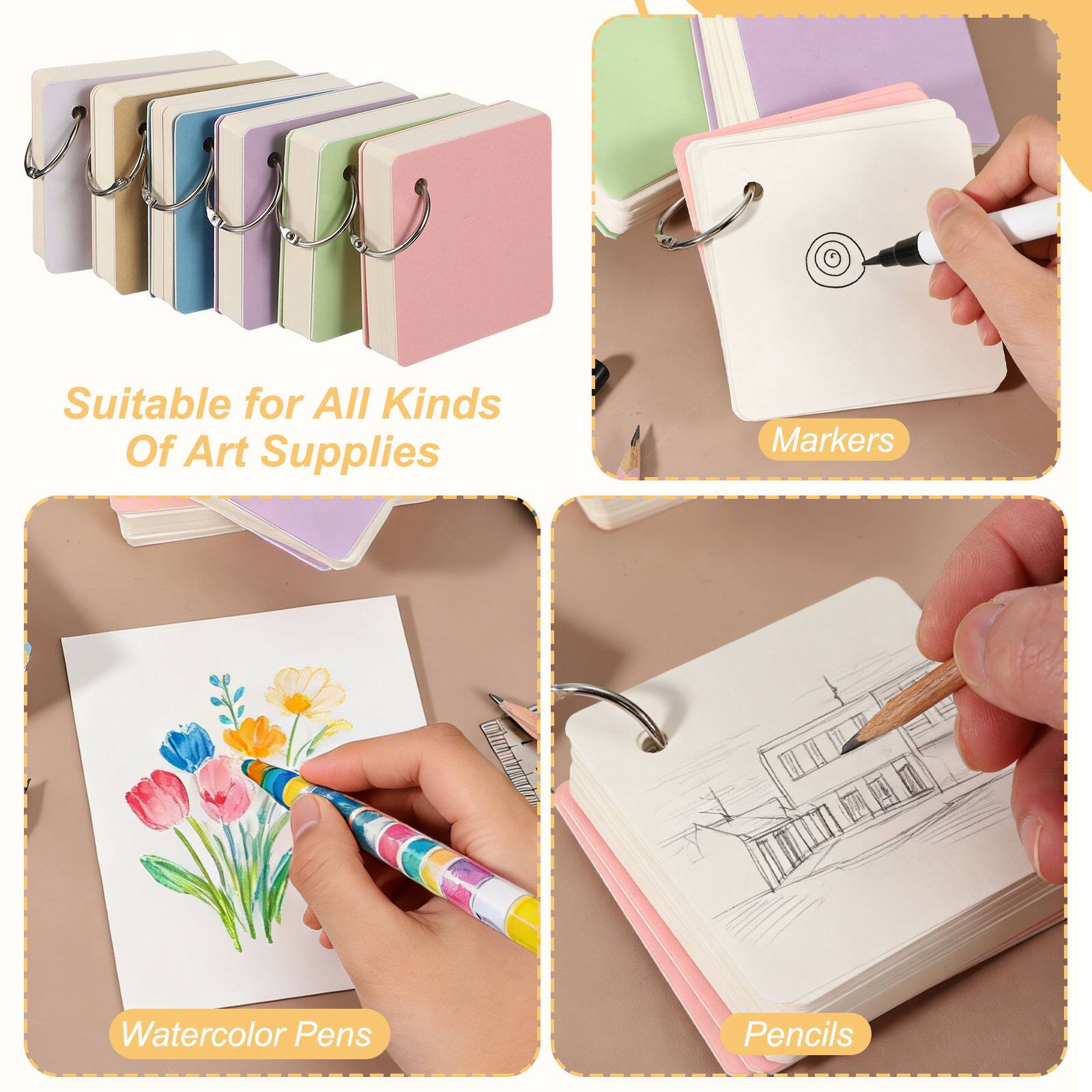 Suitable for All Kinds Of Art Supplies  
Markers  
Watercolor Pens  
Pencils