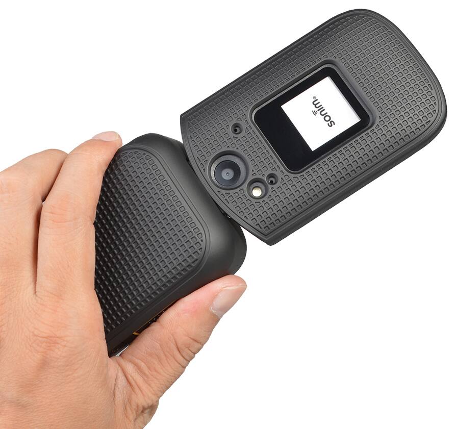 Alt View 6. Nakedcellphone - Hard Case for Sonim XP3 Flip Phone (XP3800) - Black.