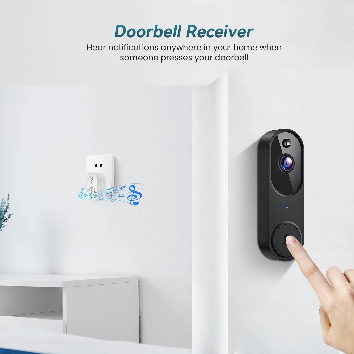 Doorbell Receiver  
Hear notifications anywhere in your home when someone presses your doorbell
