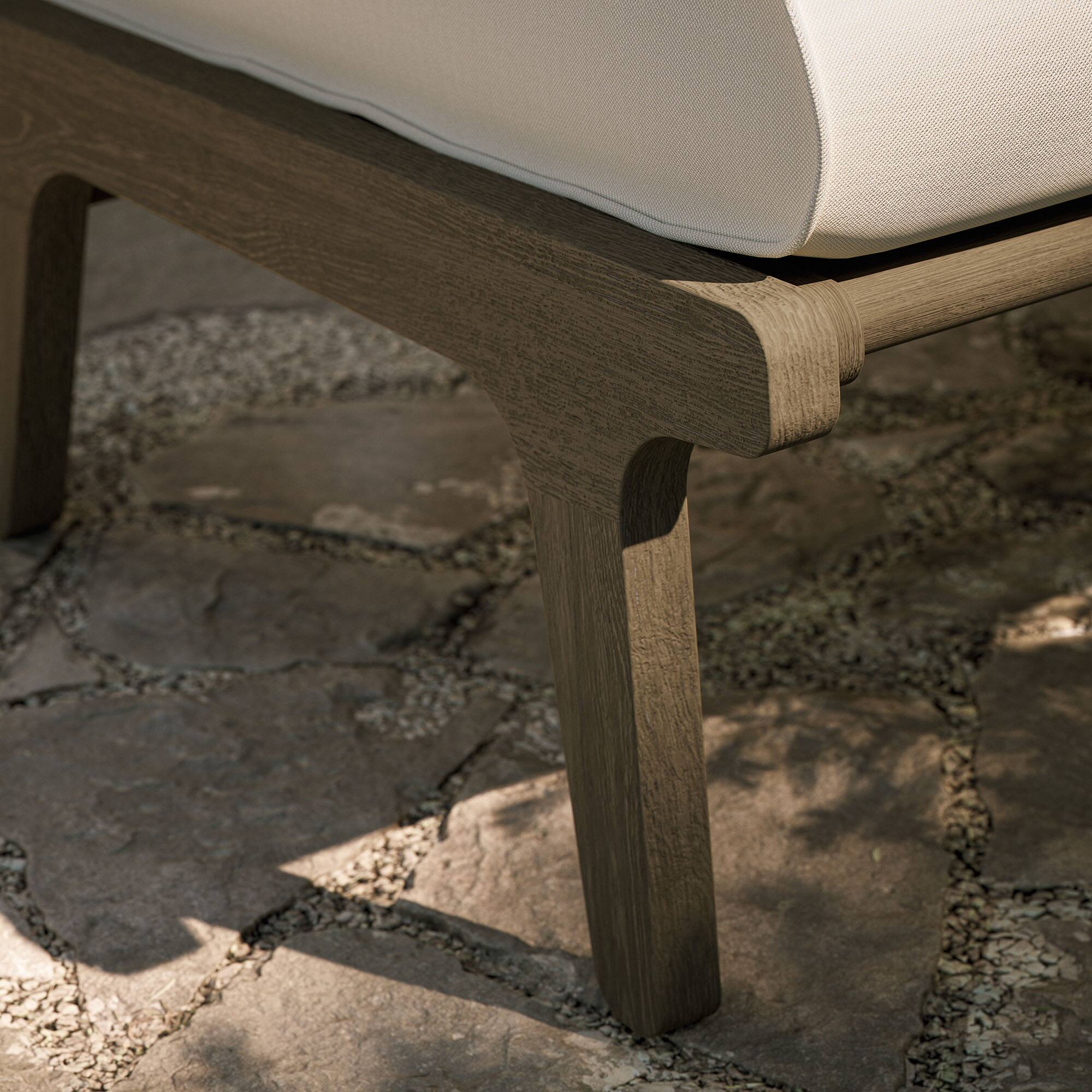 Alt View 1. Modway - Saratoga Outdoor Patio Teak Ottoman by Modway - Weathered Gray.