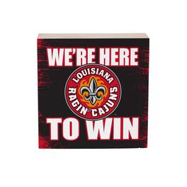 Evergreen Enterprises - Louisiana Ragin' Cajuns 6" Square Fan Chant Wood Block Shelf Sign - Multicolor