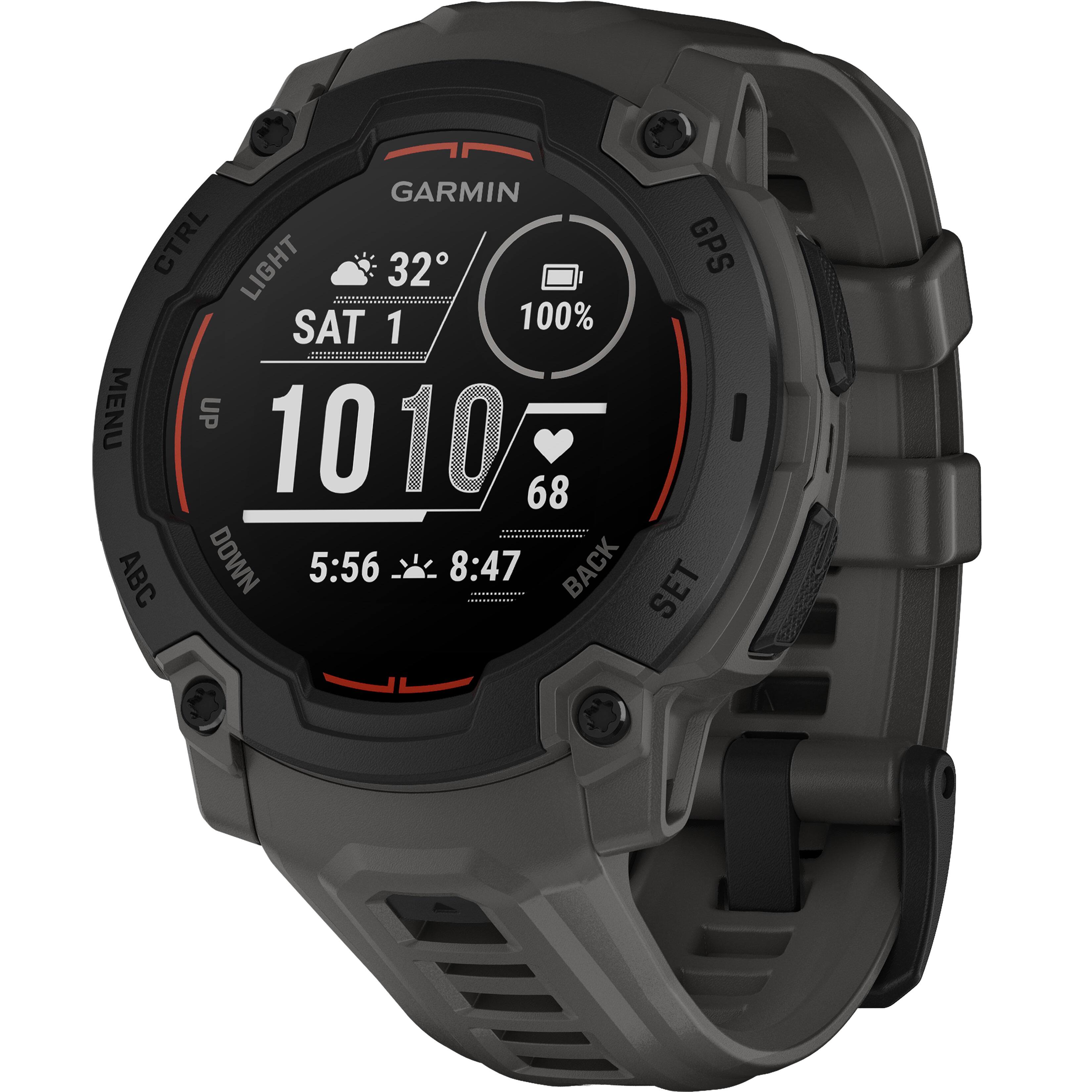 Garmin - Instinct E GPS Smartwatch 45 mm Fiber-reinforced Polymer - Black with Charcoal Band - (2025)