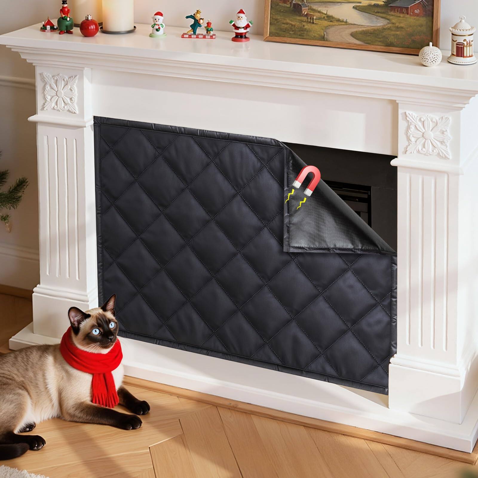 JETRANSPORT - Magnetic Fireplace Cover For Indoor Iron Frame Fire Place Draft Stopper With Built In 36 Strong Blocker - 36''x24''