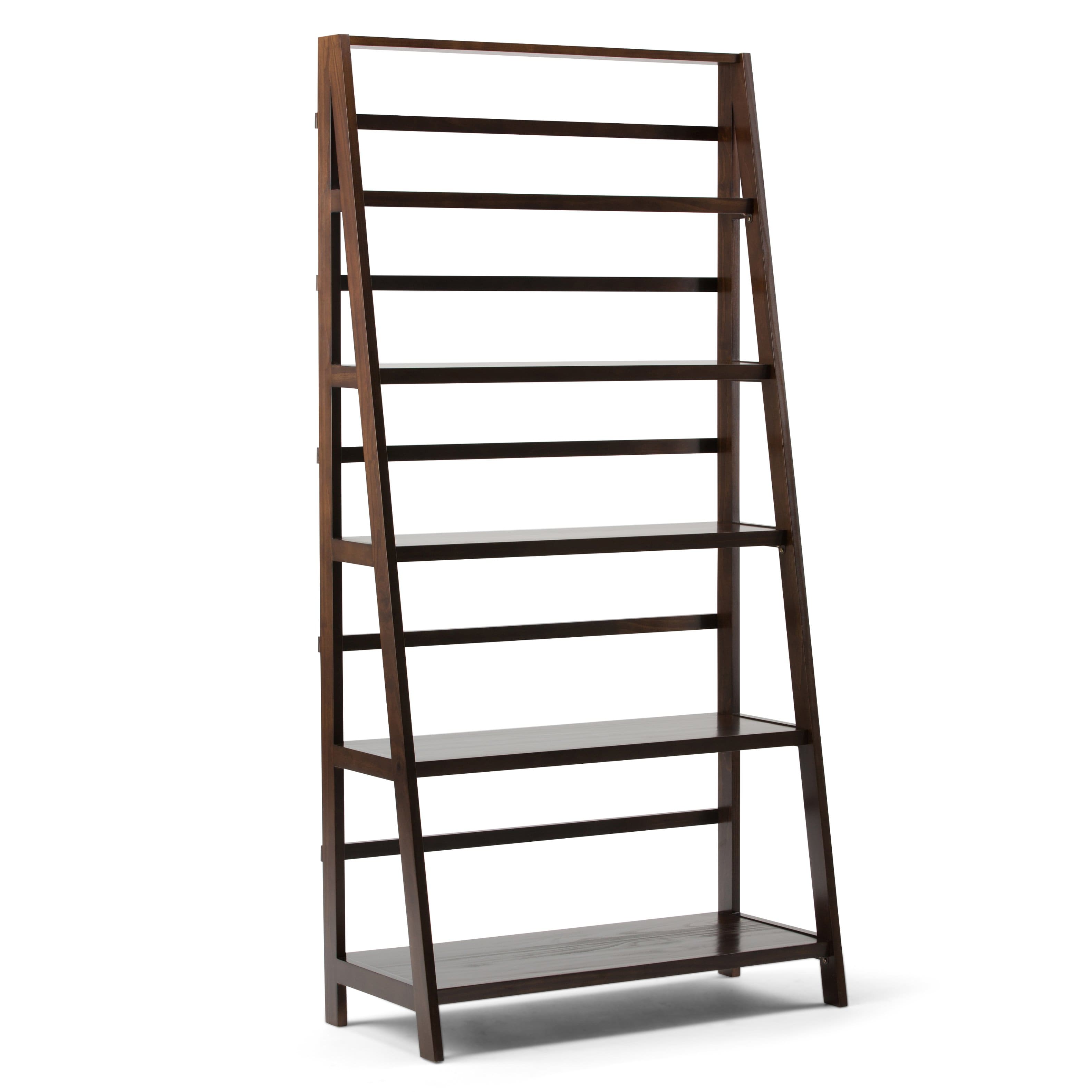 Simpli Home - Acadian SOLID WOOD 72 inch x 36 inch Transitional Wide Bookcase - Brunette Brown