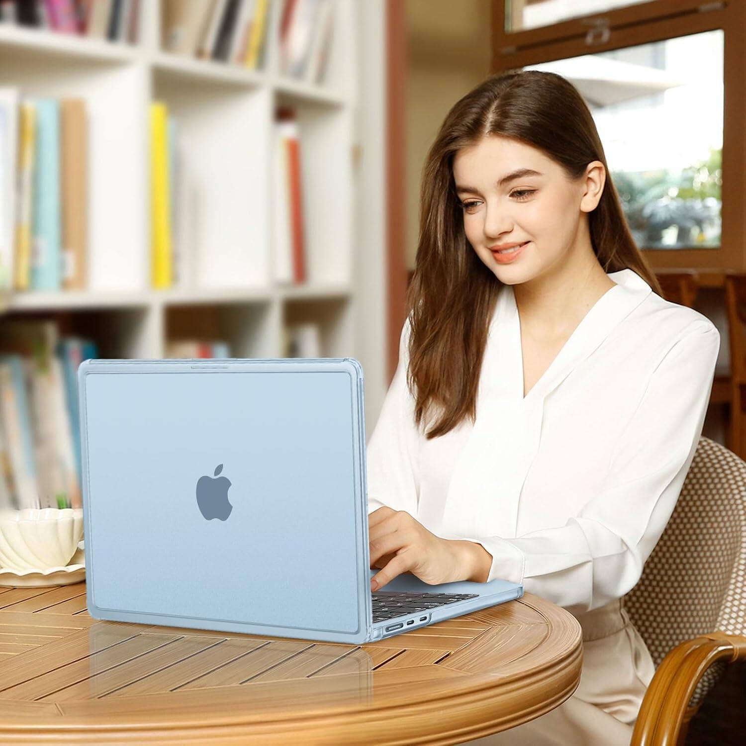 Alt View 4. mosiso - For MacBook Air 13 inch Case M5 A3449 M4 A3240 M3 A3113 M2 A2681 2026-2022, Hard Shell&Keyboard Cover&Screen Protector - Sky Blue.
