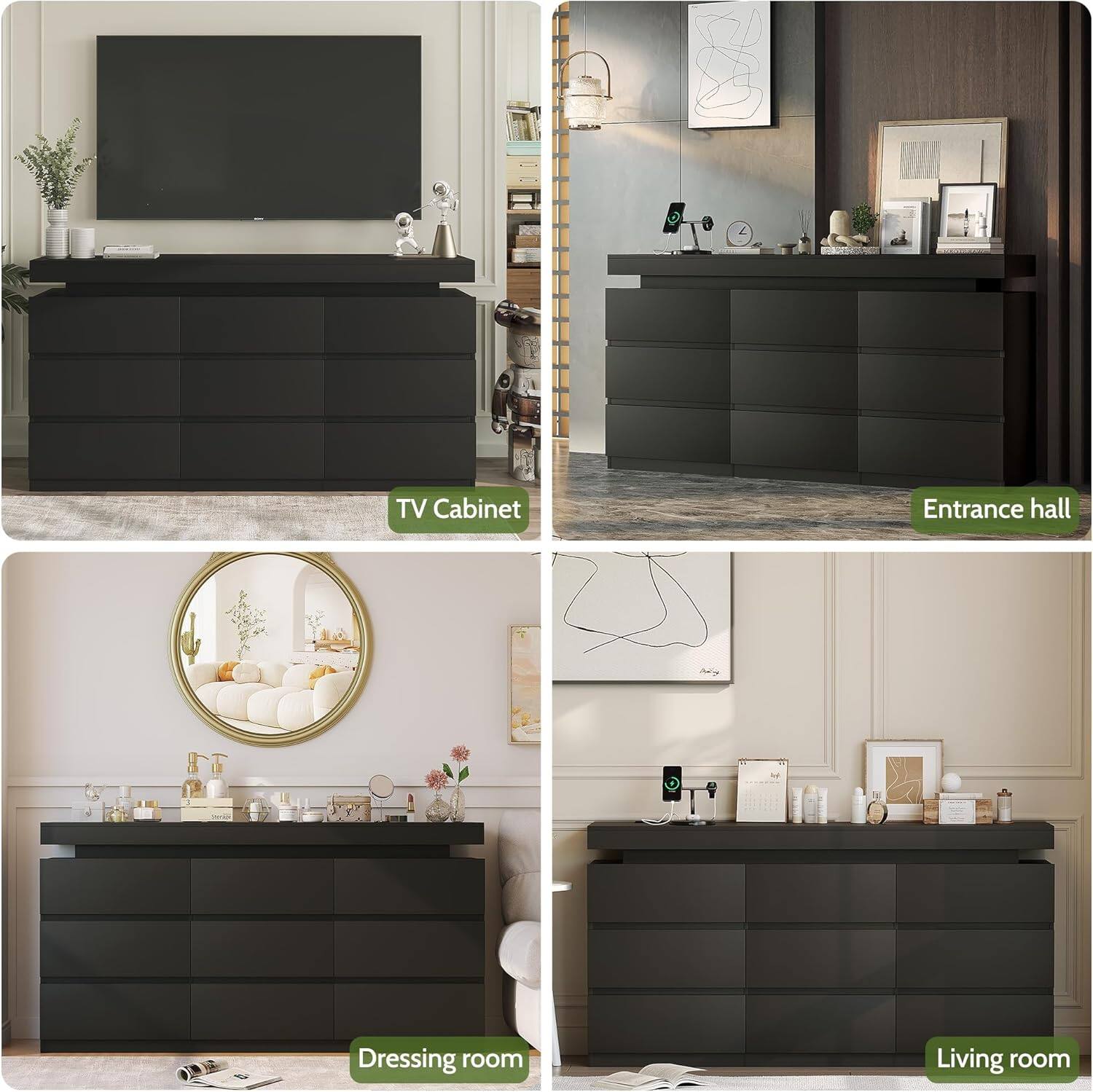 TV Cabinet  
Entrance hall  
Dressing room  
Living room