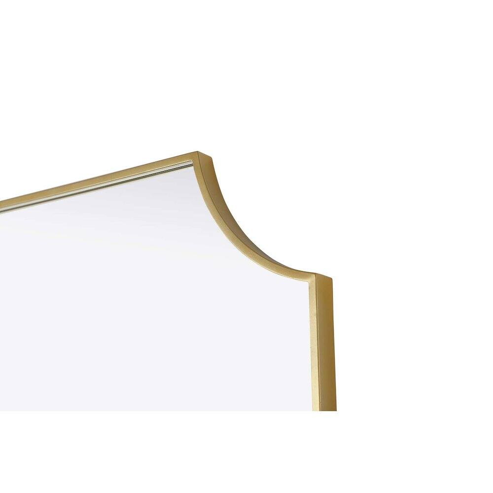 Back. Elegant Kitchen and Bath - Notched Metal Mirror 30x36 inch in Brass - Brass.